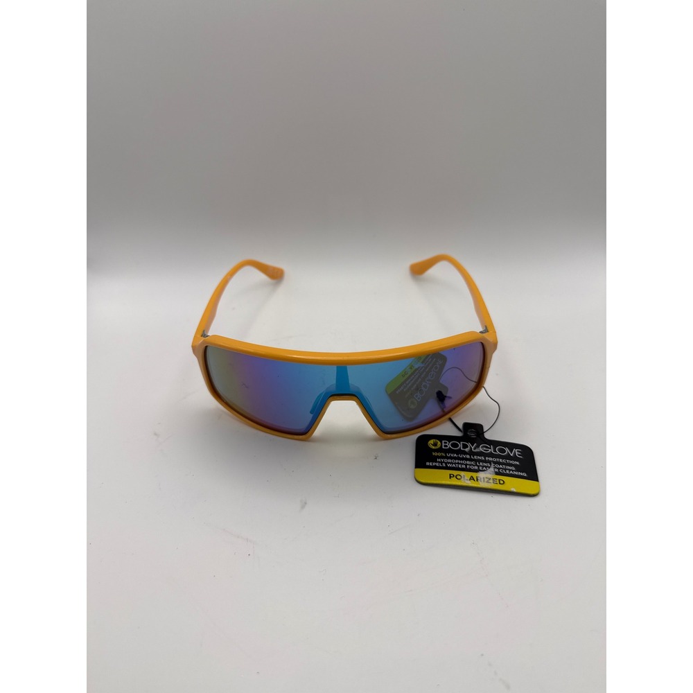 Body Glove Shield Sunglasses Blue Mirrored Lens Retro Sporty Neon Wrap New